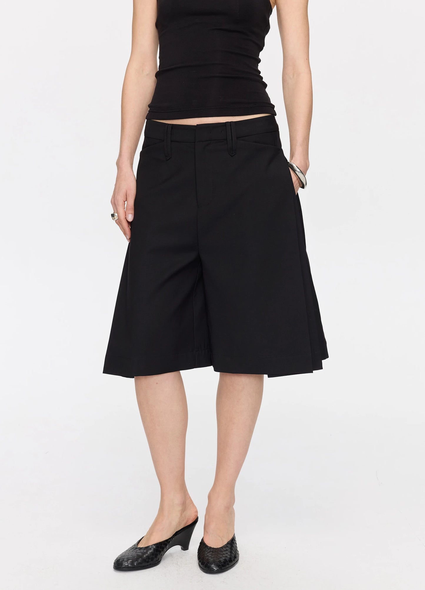 Pleated Bermuda Shorts
