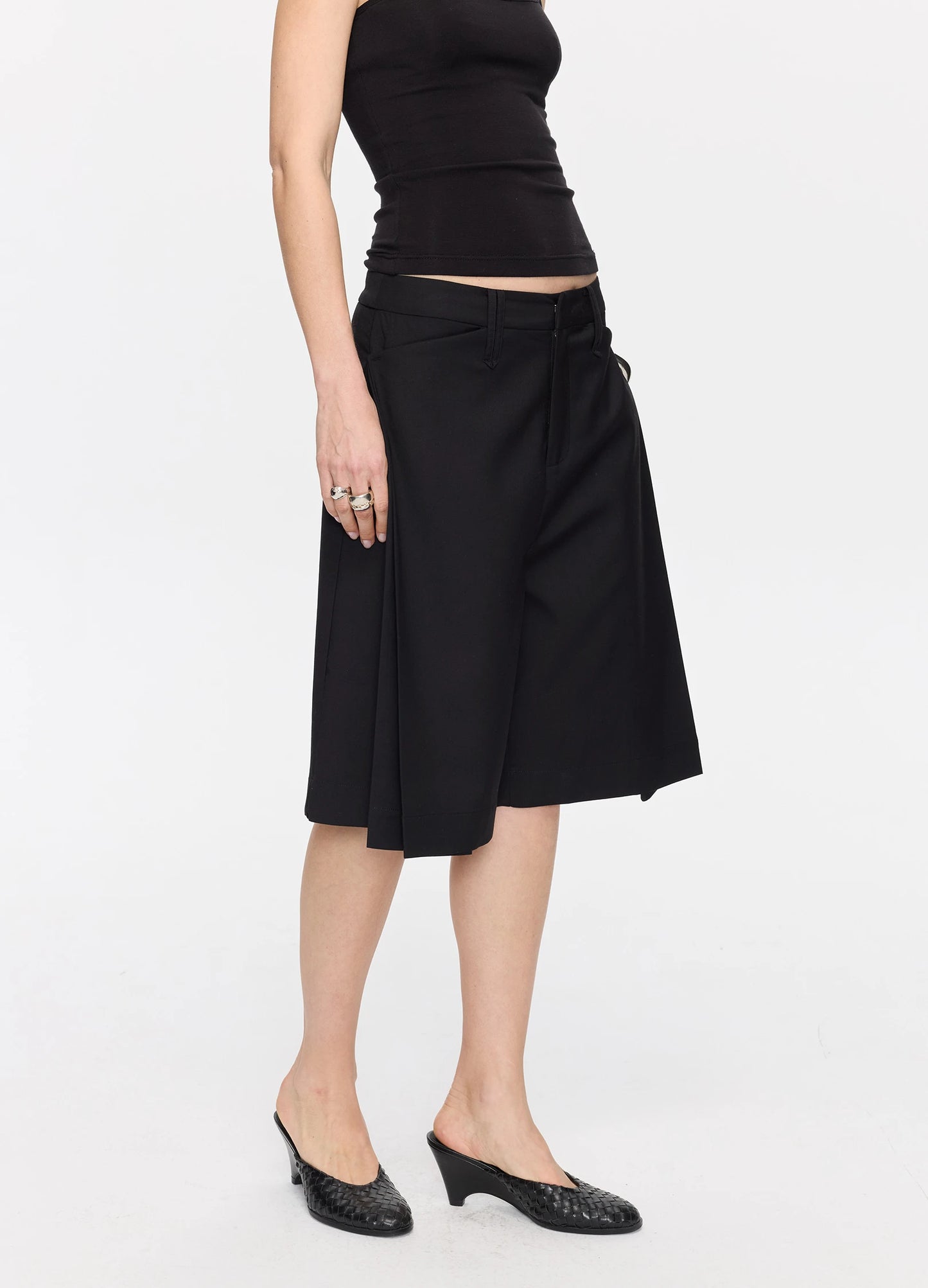 Pleated Bermuda Shorts