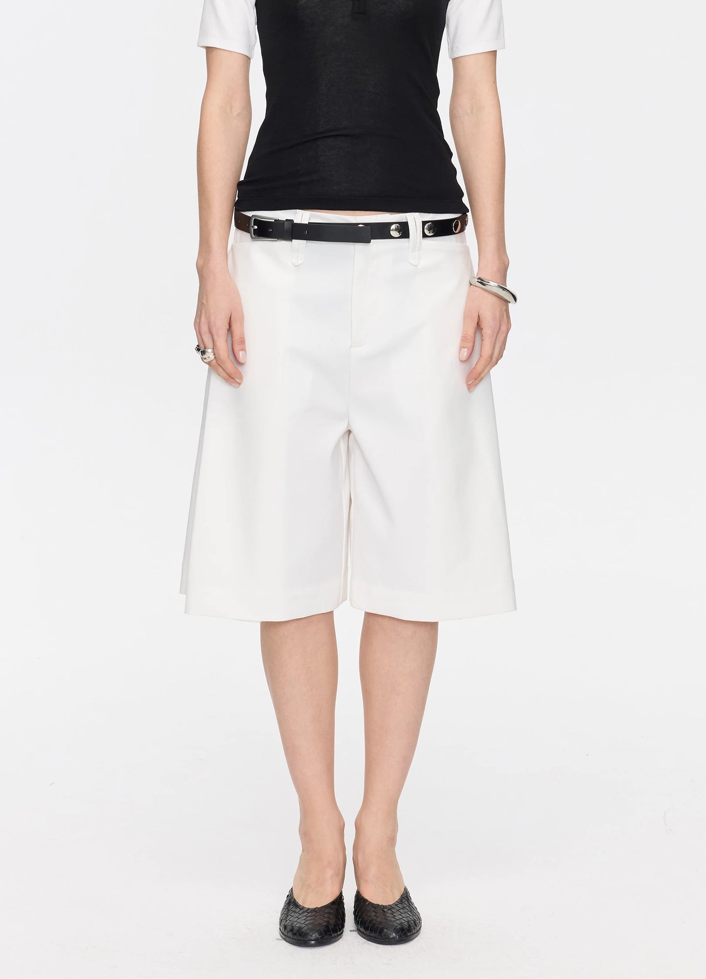 Pleated Bermuda Shorts