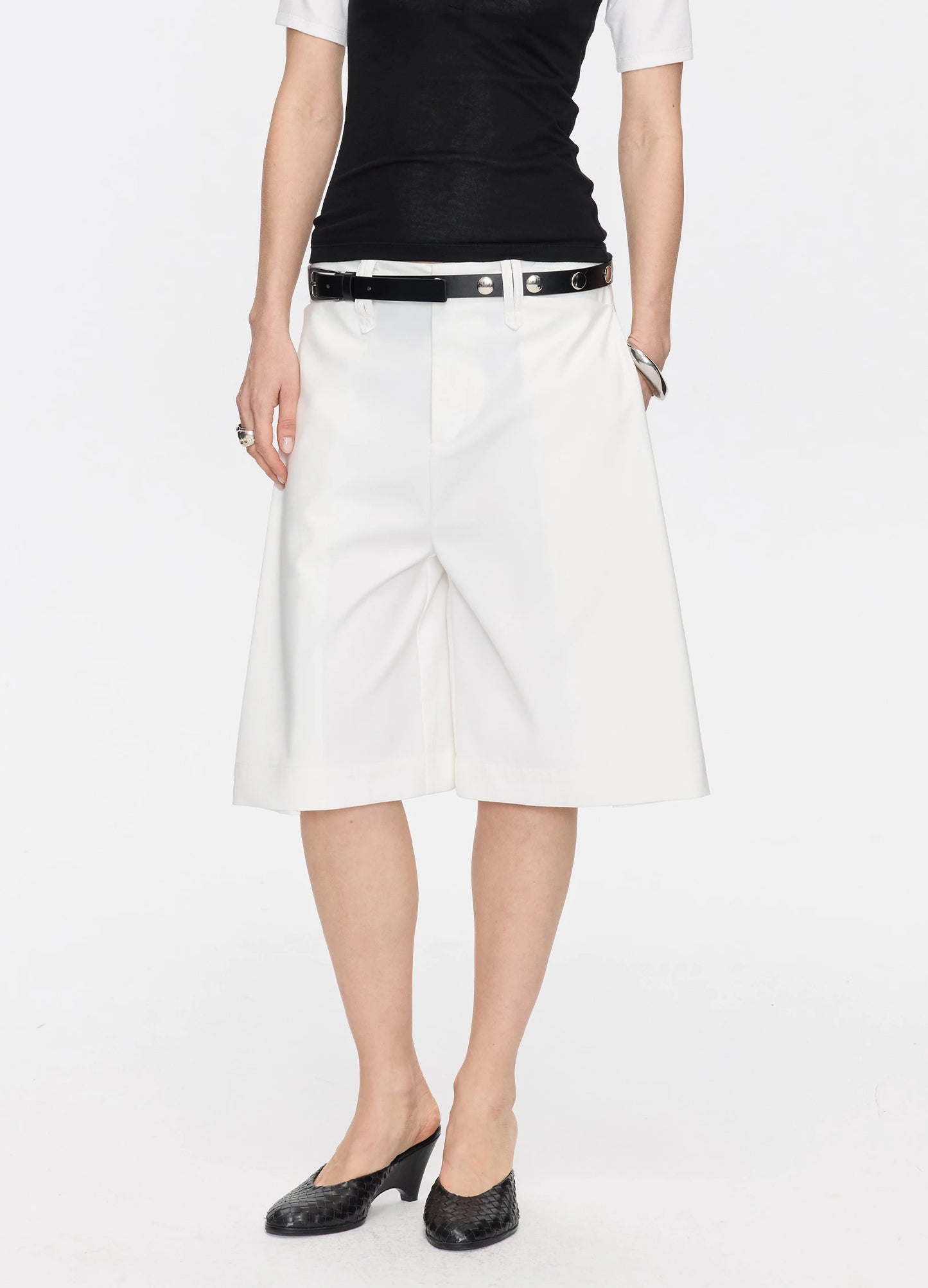 Pleated Bermuda Shorts
