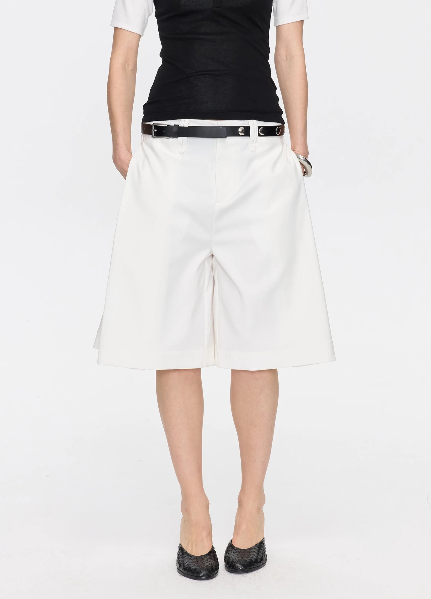 Pleated Bermuda Shorts
