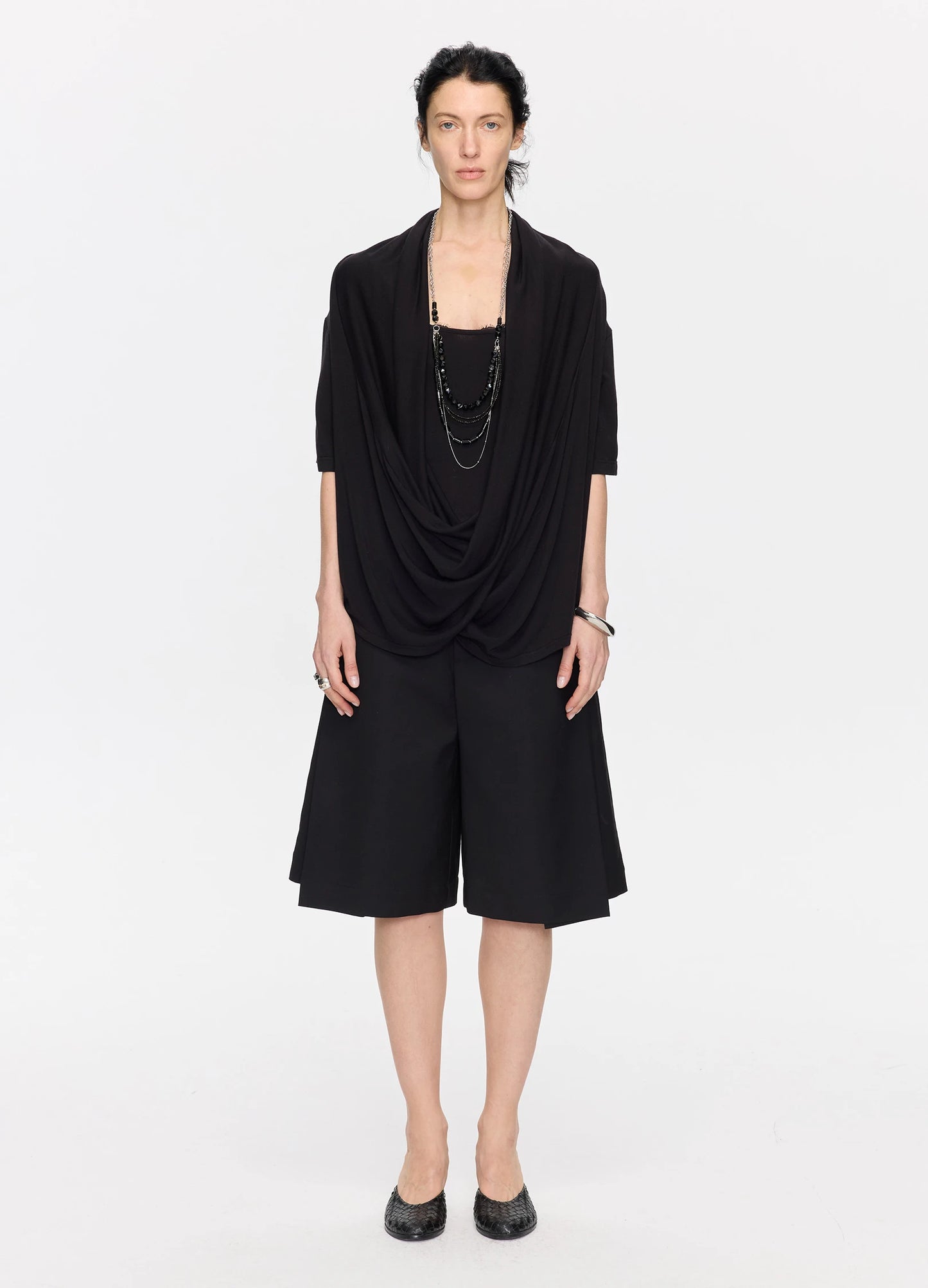 Pleated Bermuda Shorts