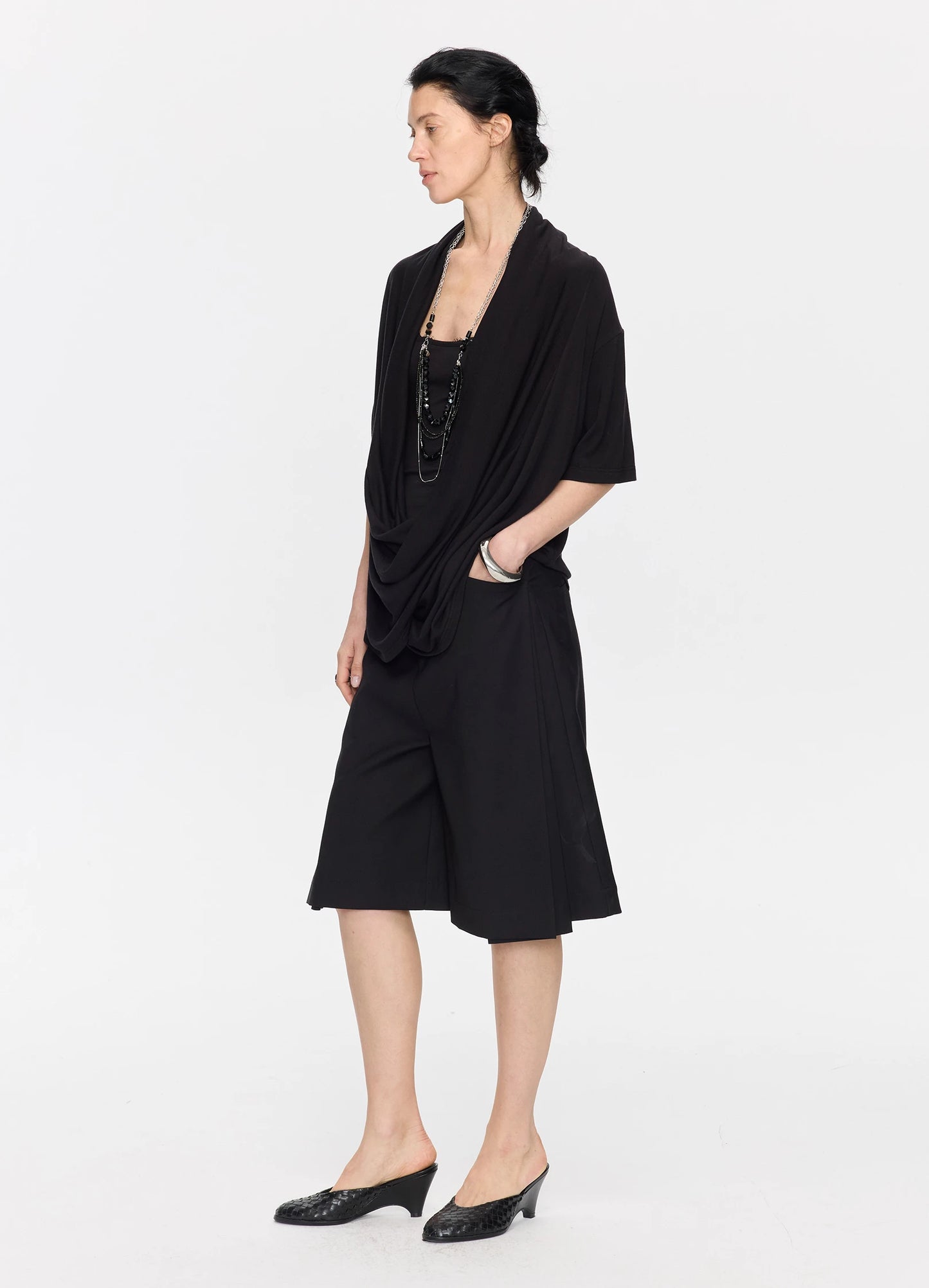 Pleated Bermuda Shorts