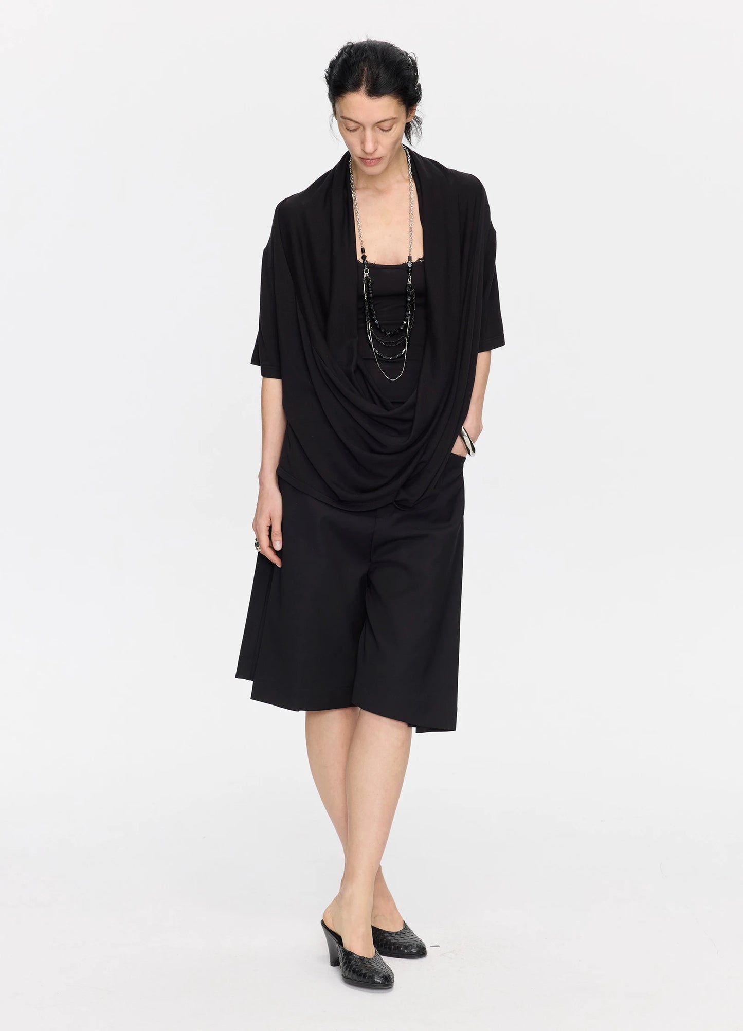 Pleated Bermuda Shorts