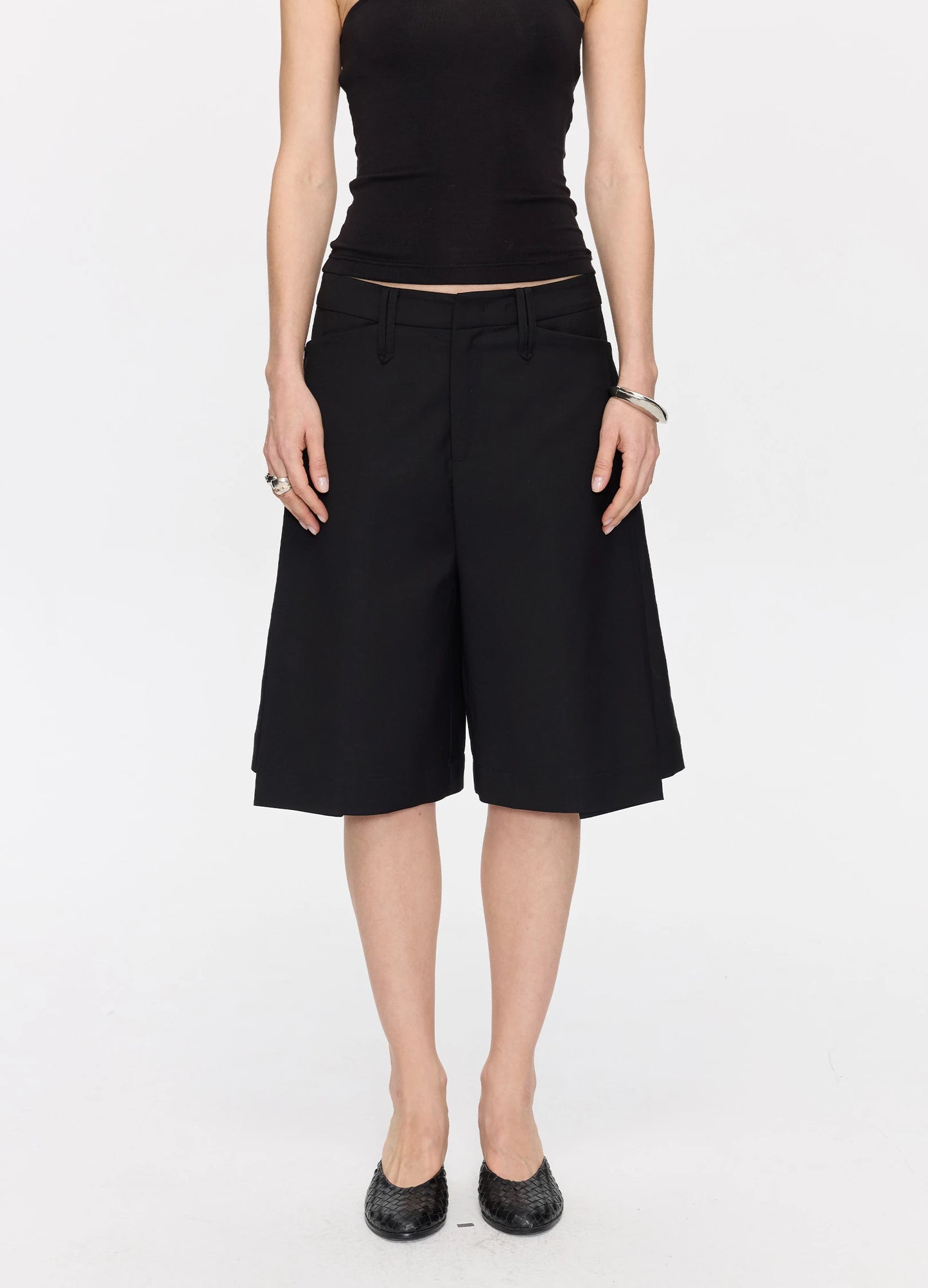 Pleated Bermuda Shorts