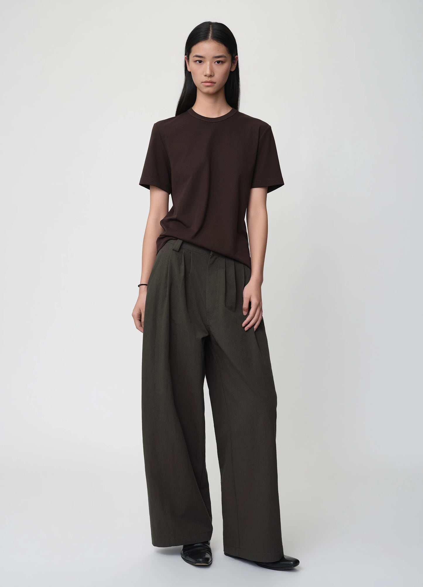 Pleated Cotton Trousers