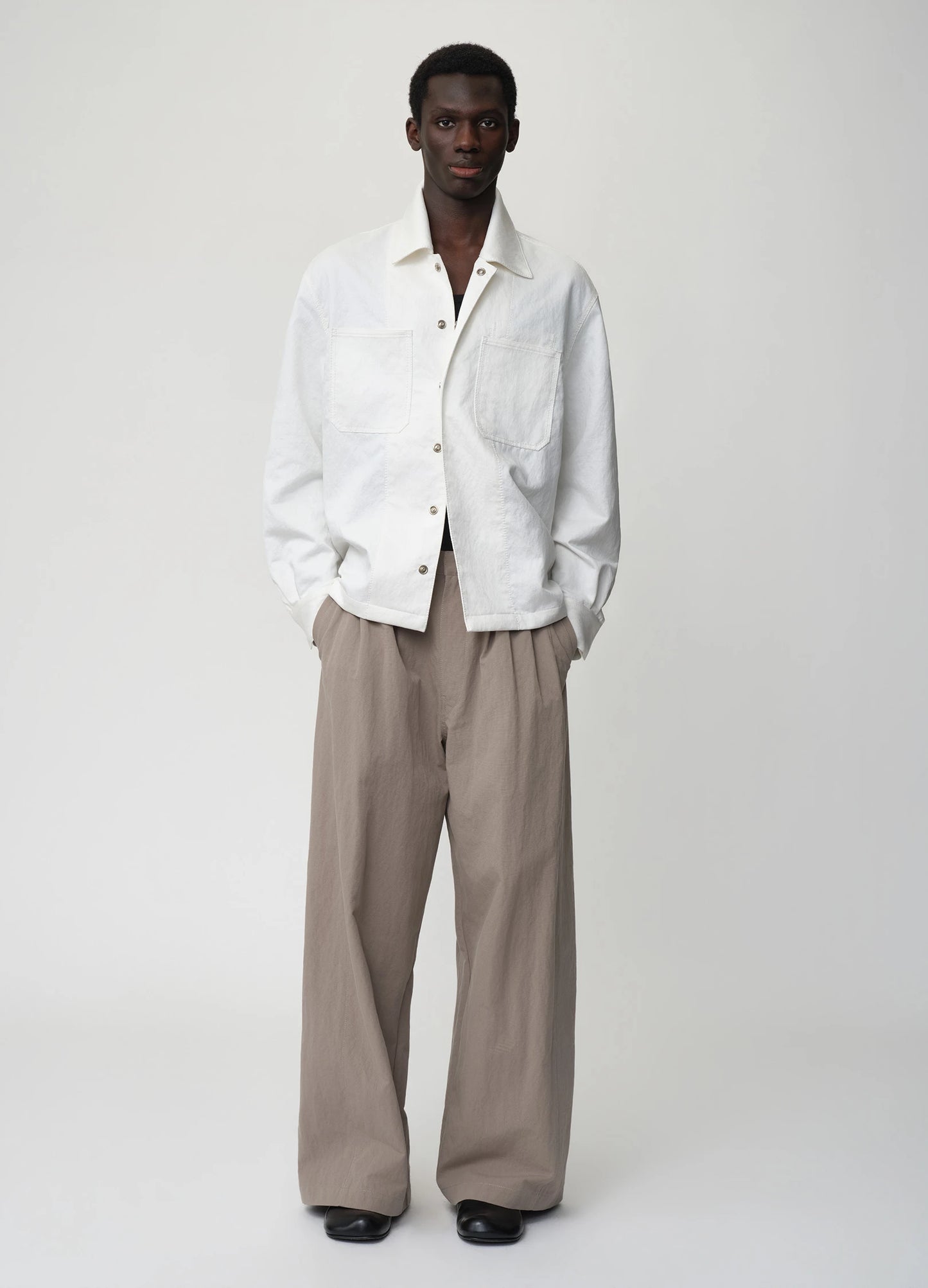 Pleated Cotton Trousers
