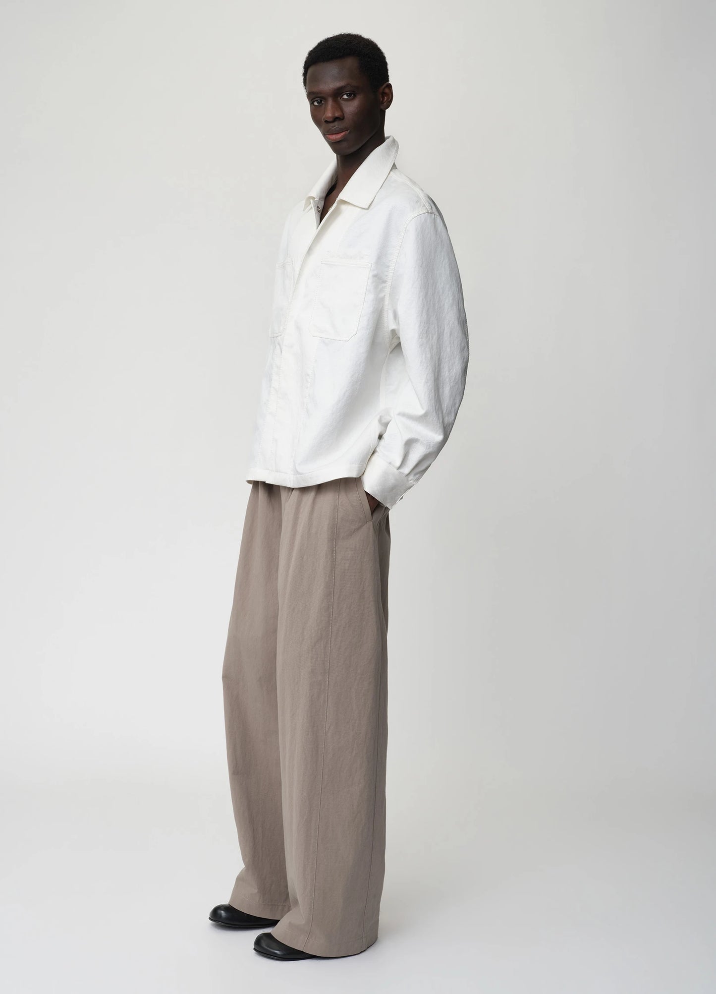 Pleated Cotton Trousers
