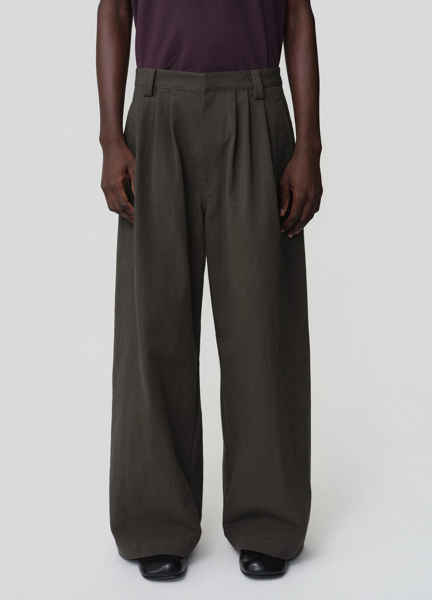 Pleated Cotton Trousers