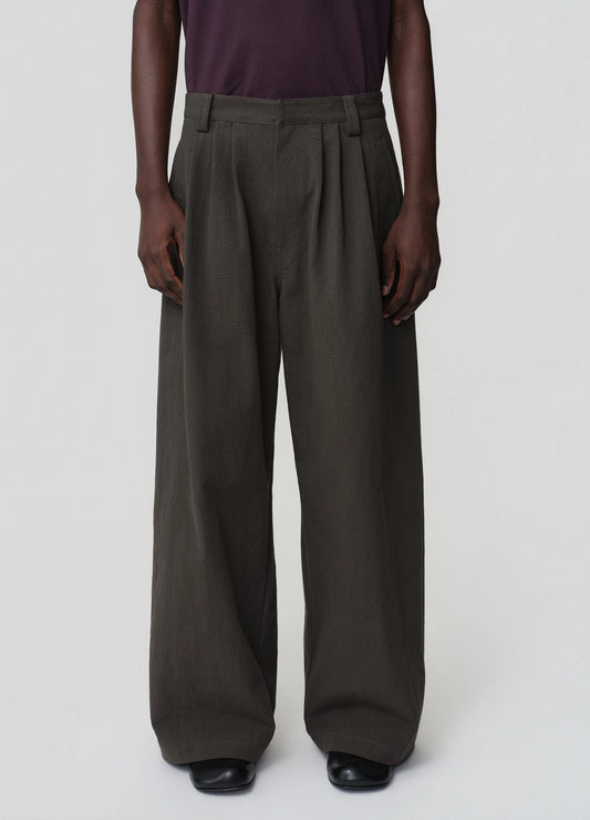 Pleated Cotton Trousers
