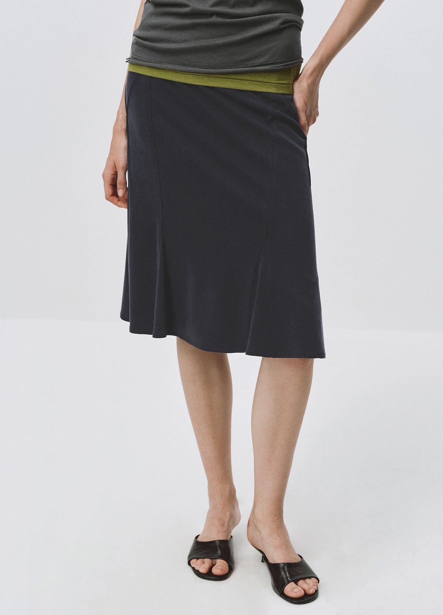 Pleated Fishtail Skirt