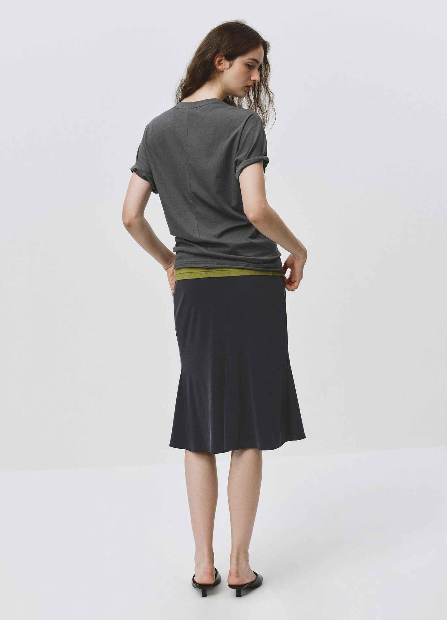 Pleated Fishtail Skirt