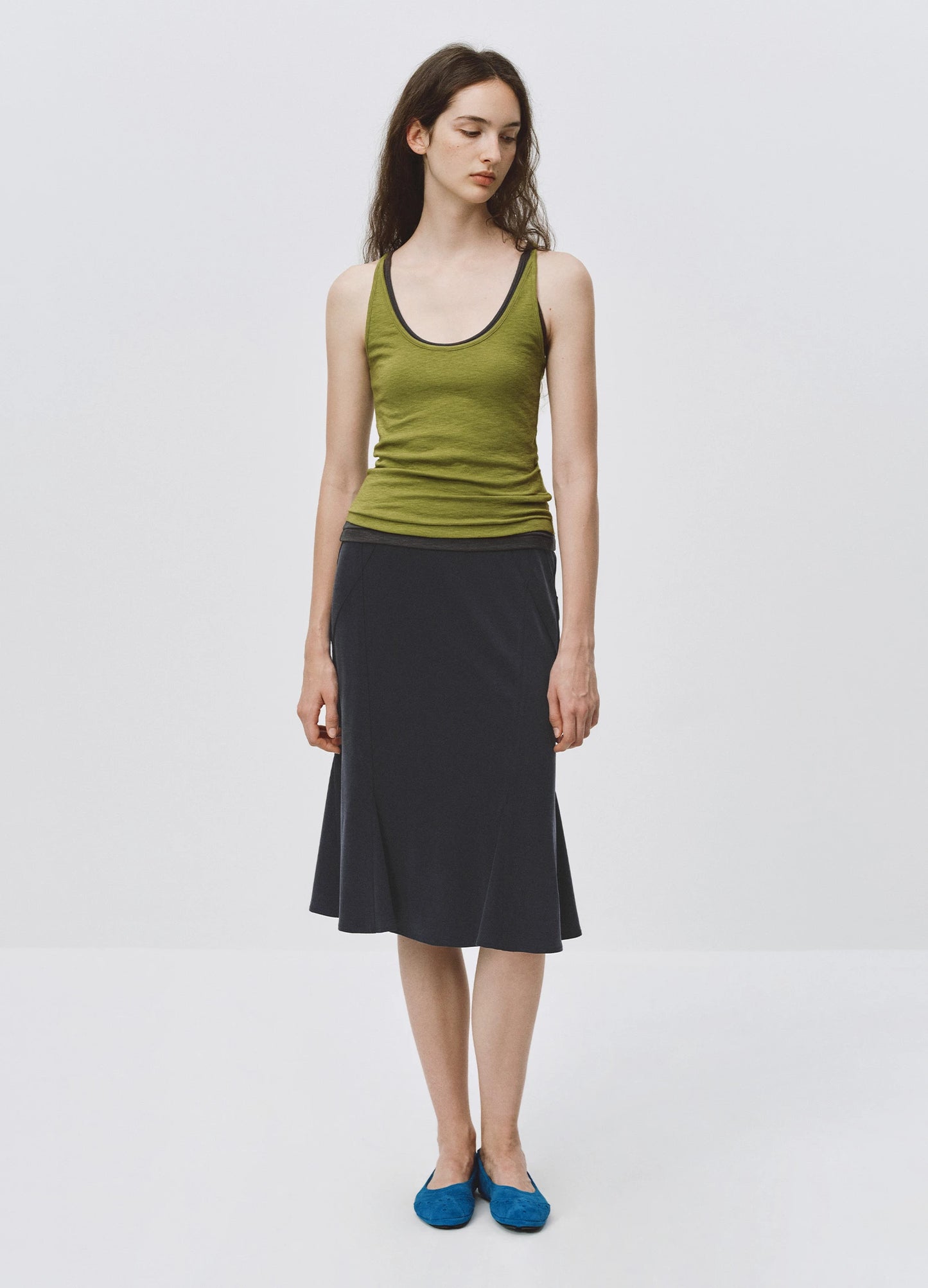 Pleated Fishtail Skirt