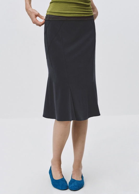 Pleated Fishtail Skirt