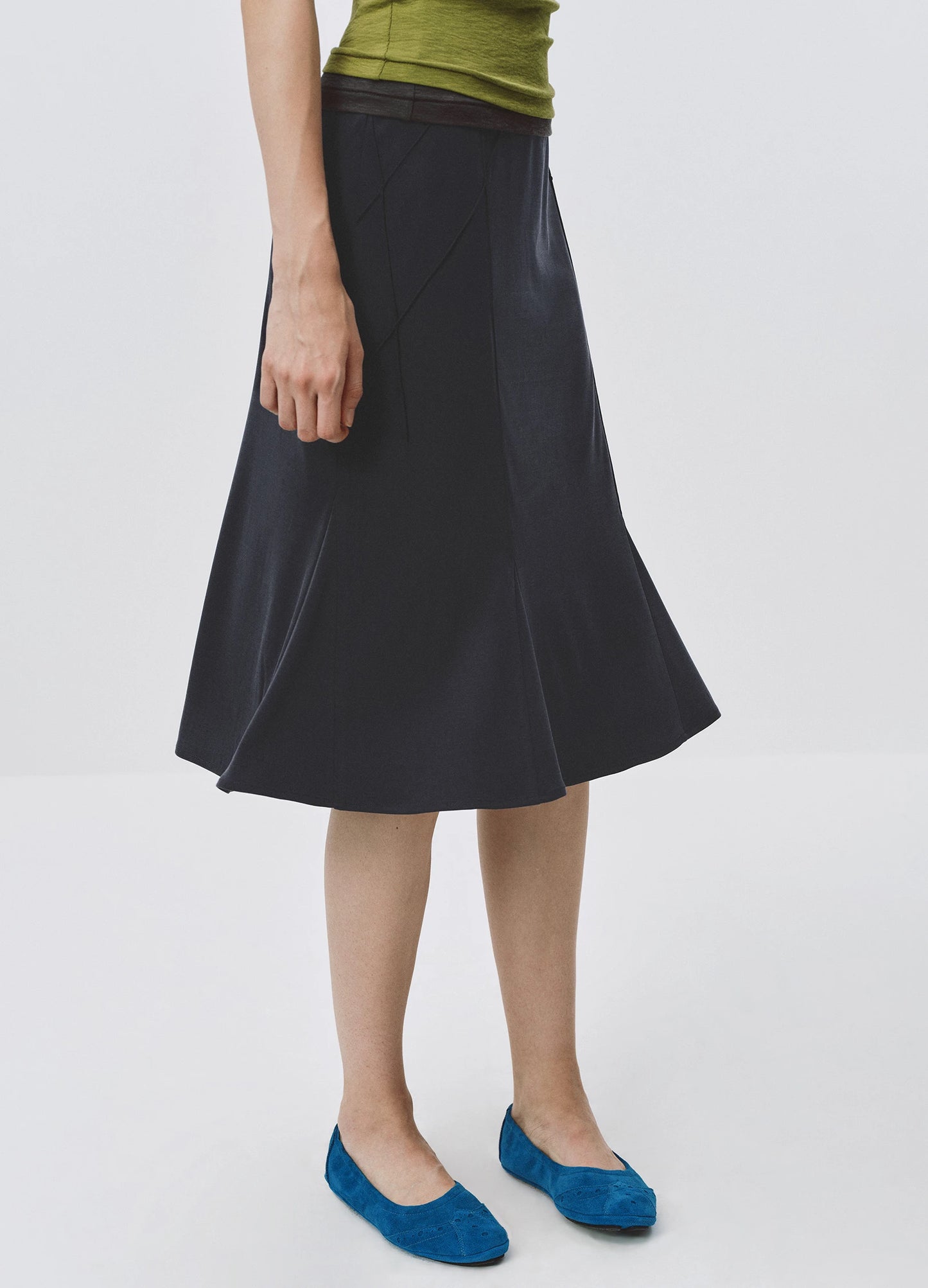 Pleated Fishtail Skirt