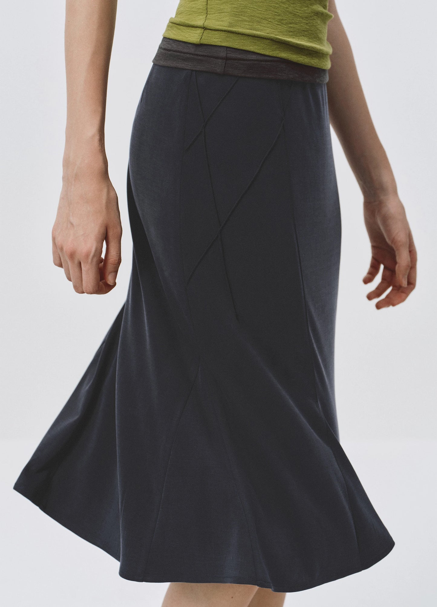 Pleated Fishtail Skirt