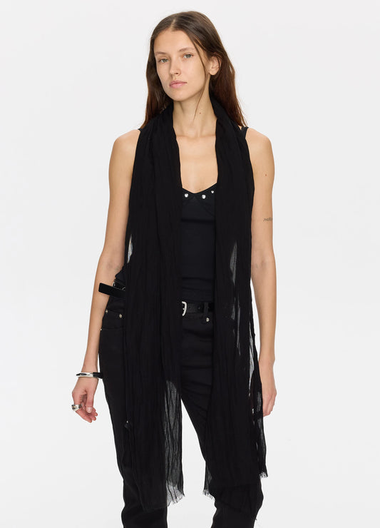 Pleated Fringe Scarf