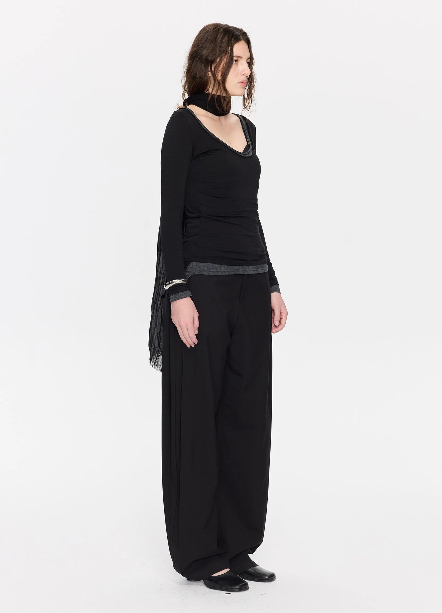 Pleated Fringe Scarf