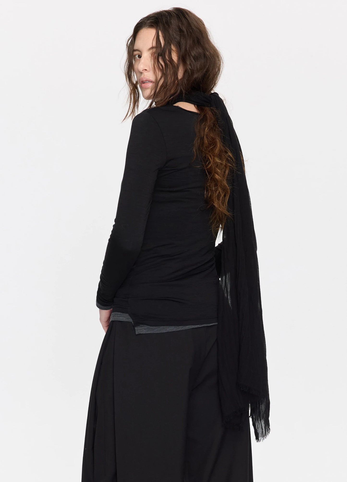 Pleated Fringe Scarf