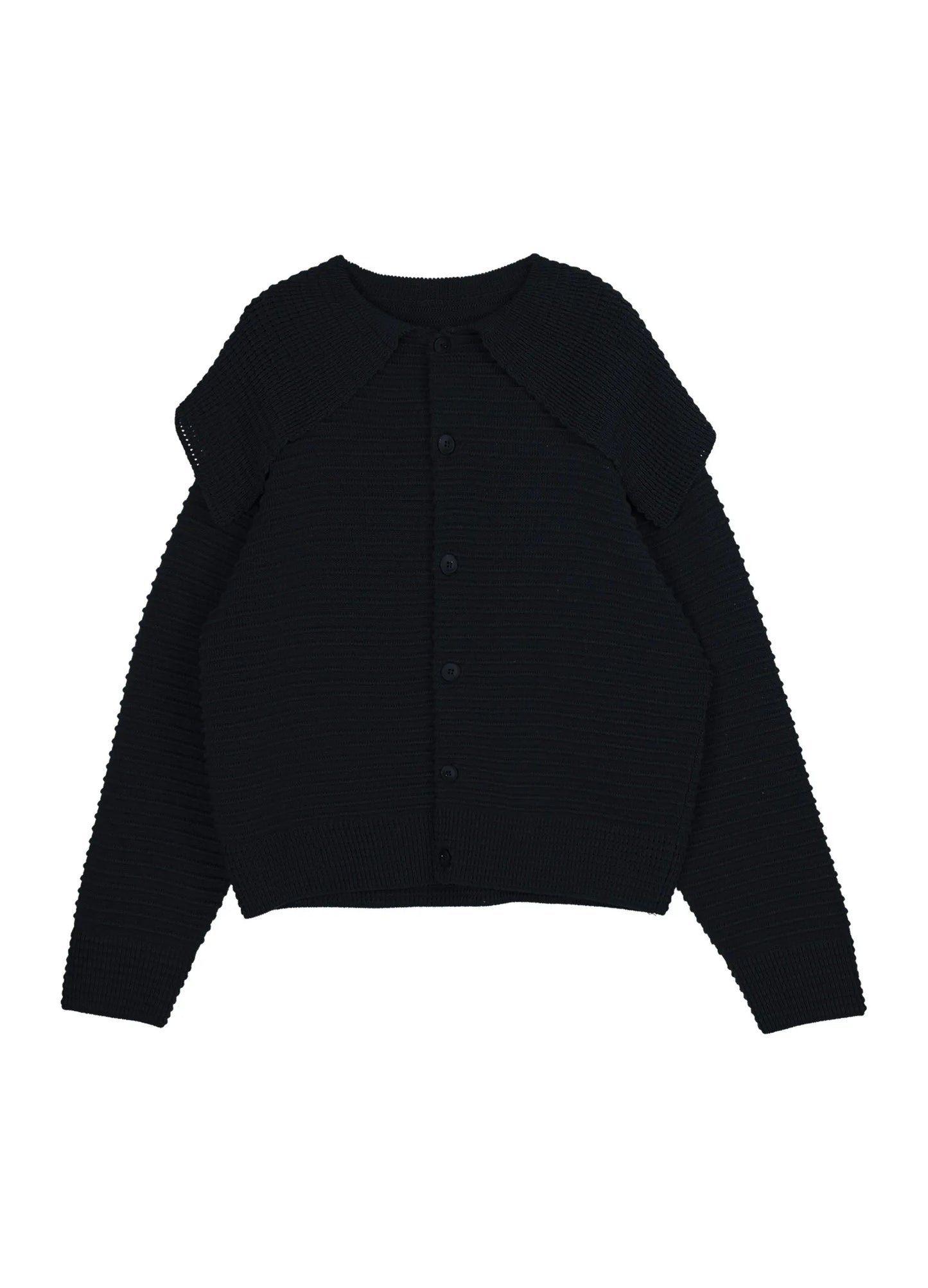 Pleated Knit Cardigan