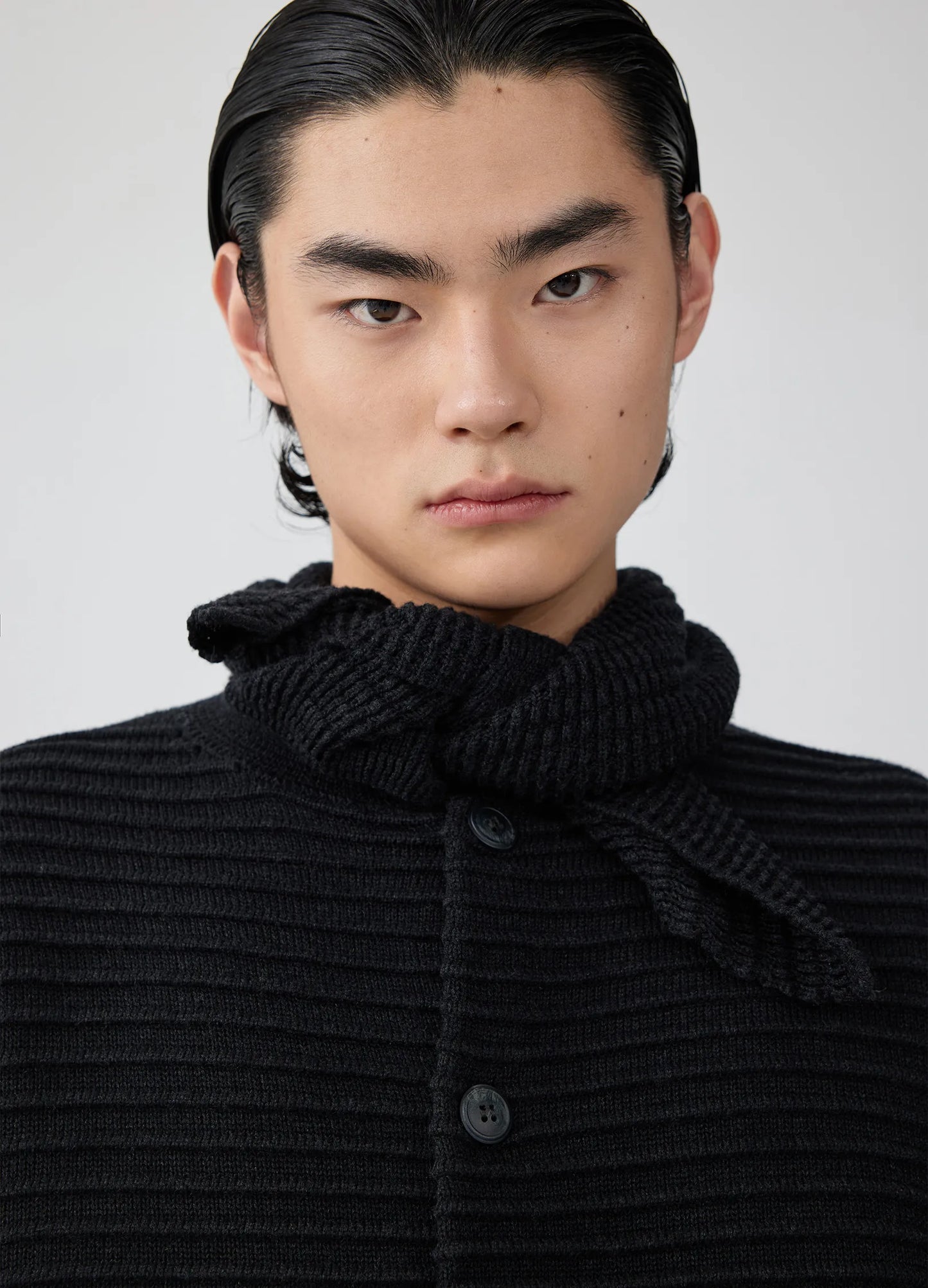 Pleated Knit Cardigan