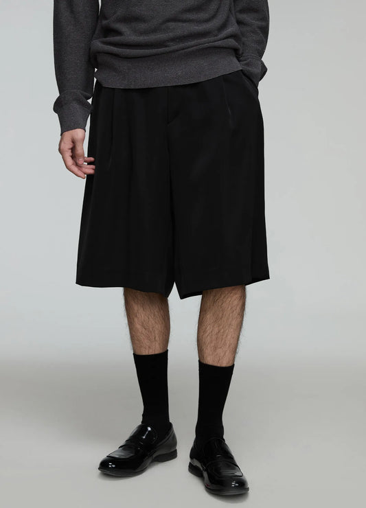 Pleated Suit Shorts