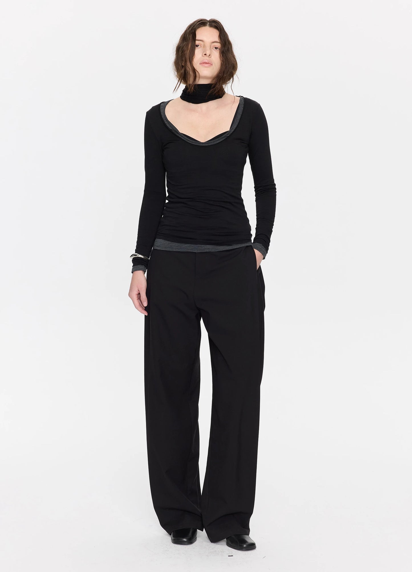 Pleated Tapered Trousers