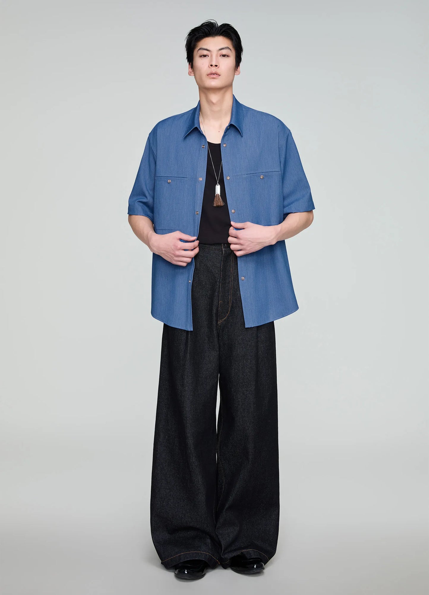 Pleated Wide Denims
