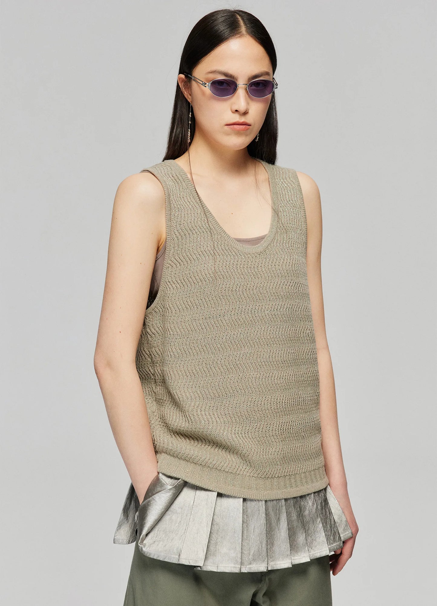 Pleated Miniskirt