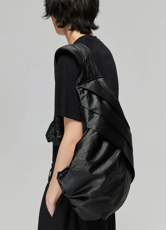 Pleated Reflective Sling Bag
