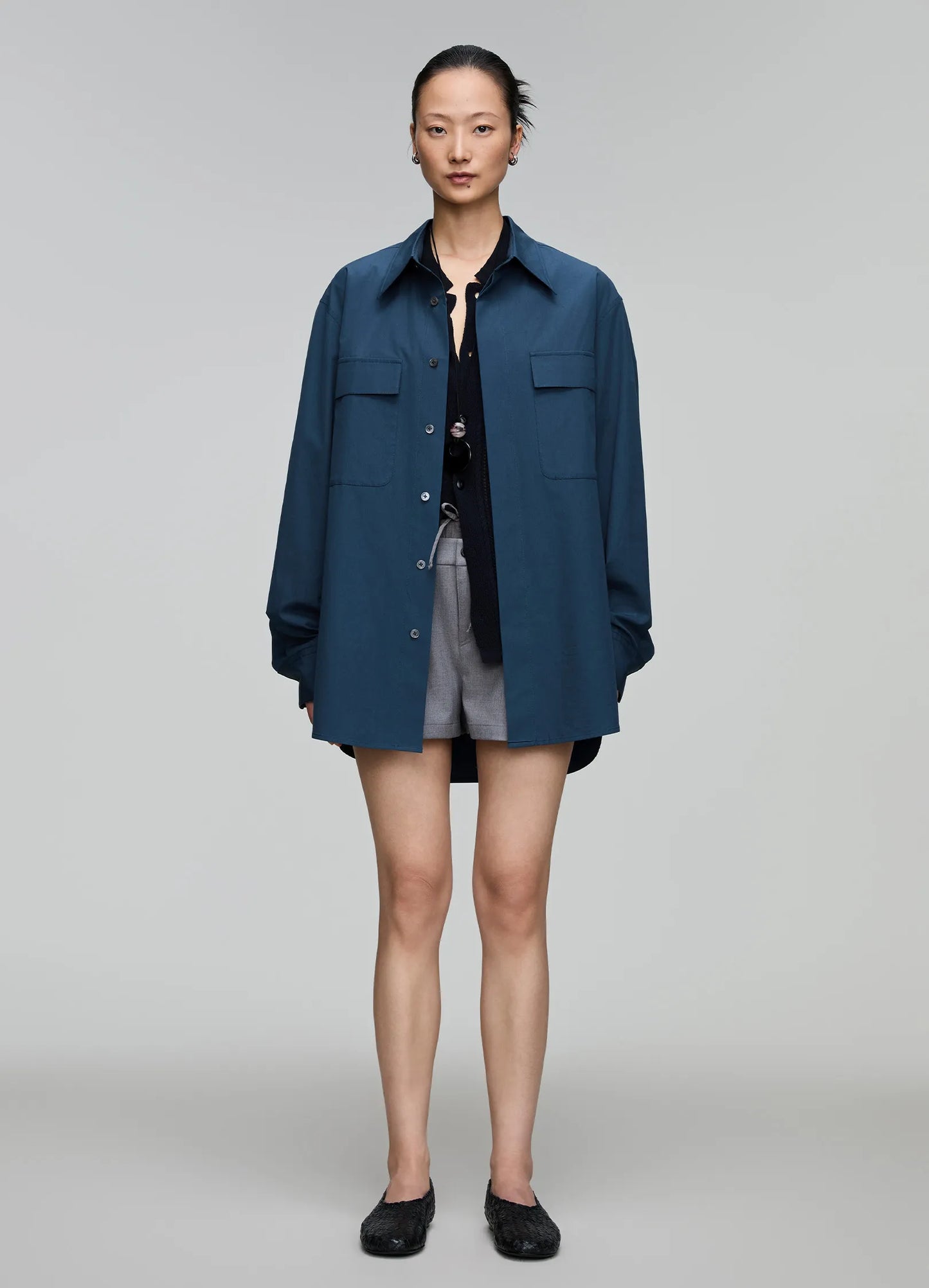 Pointed Collar Overshirt