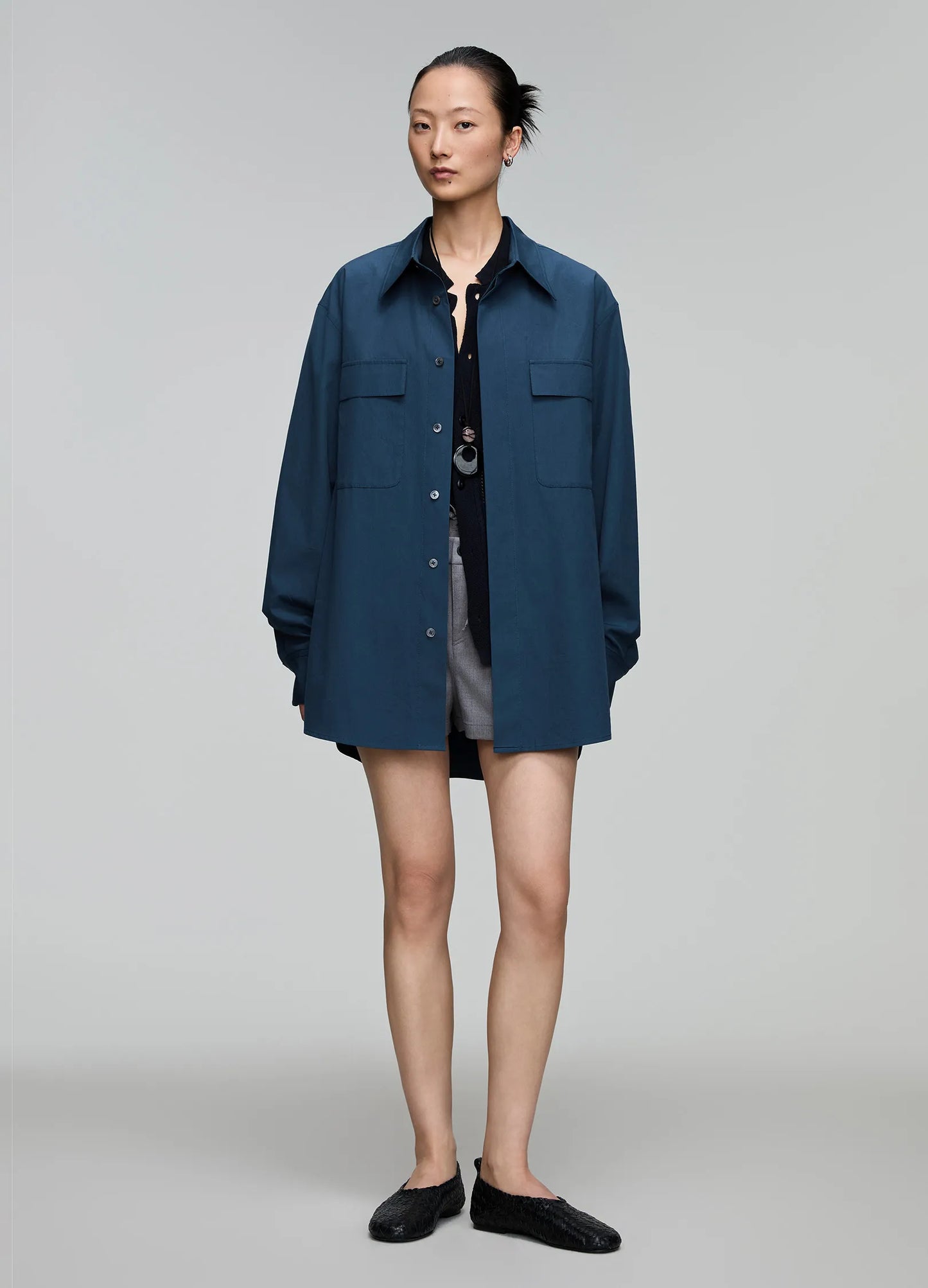 Pointed Collar Overshirt