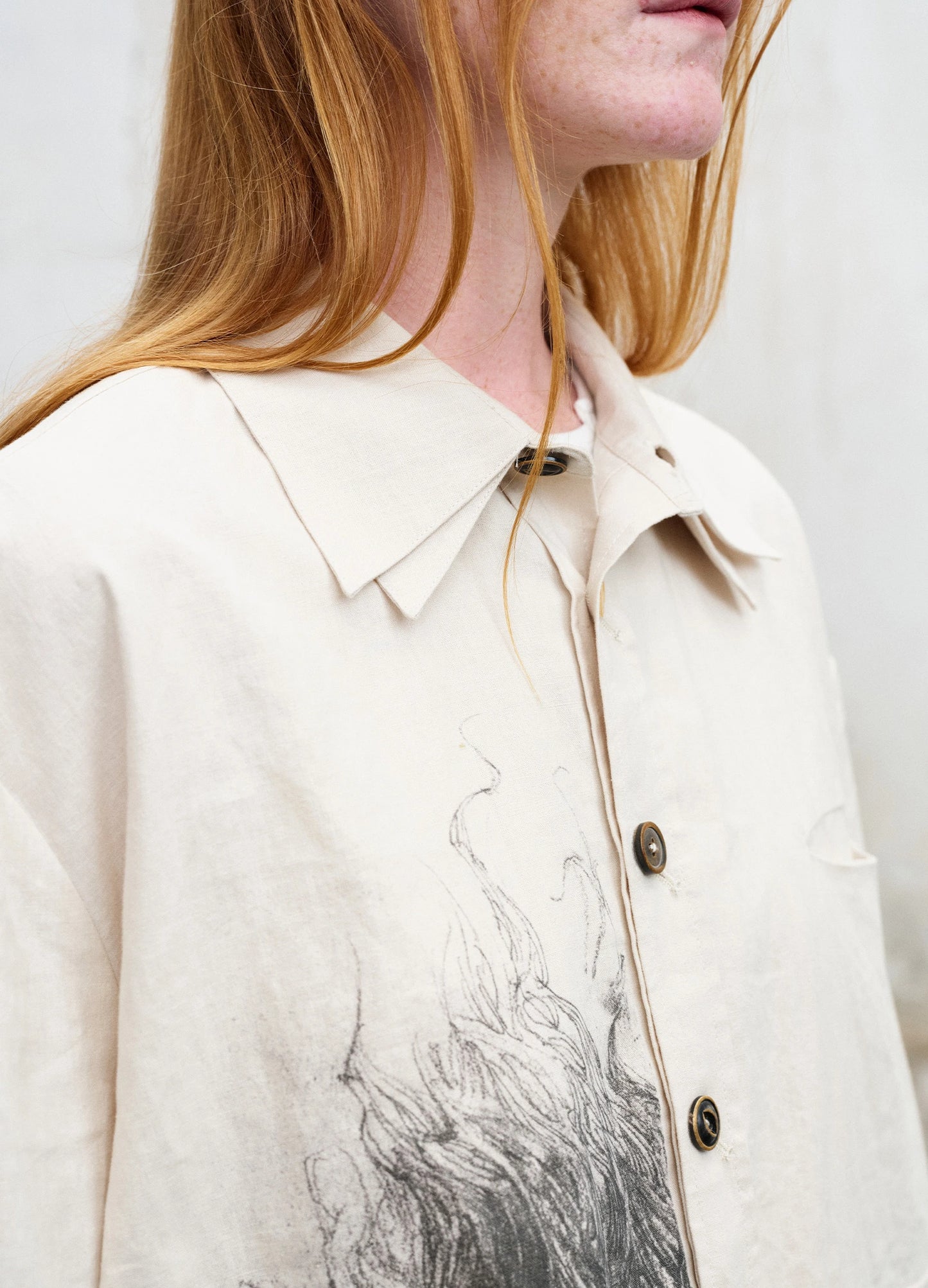 Printed Double Collar Shirt