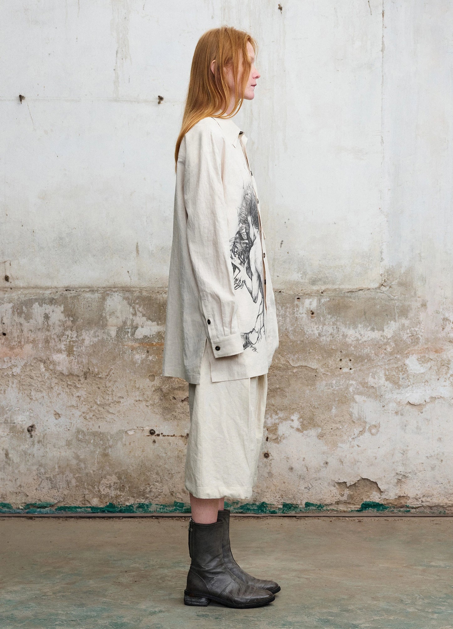 Printed Double Collar Shirt