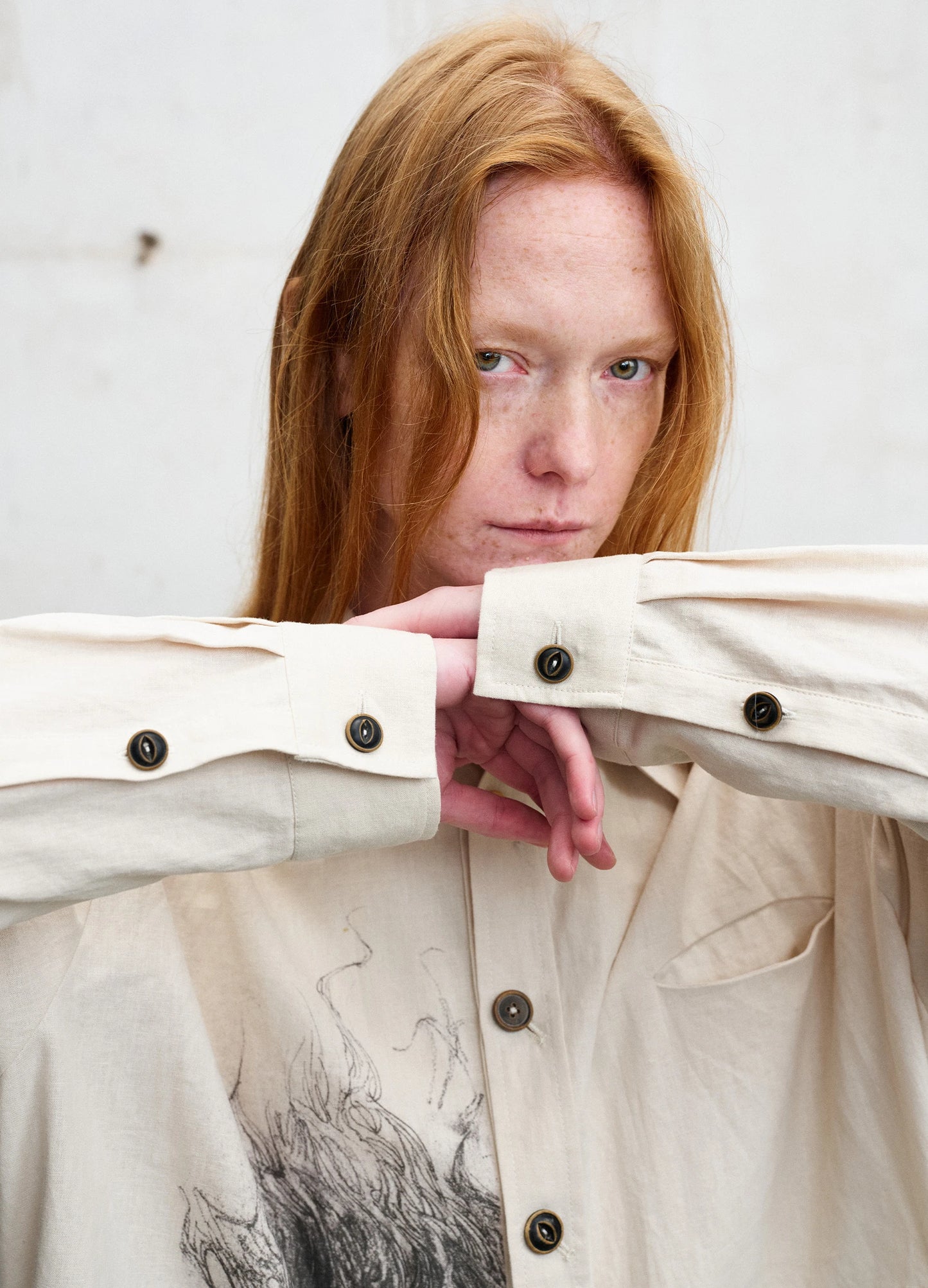 Printed Double Collar Shirt