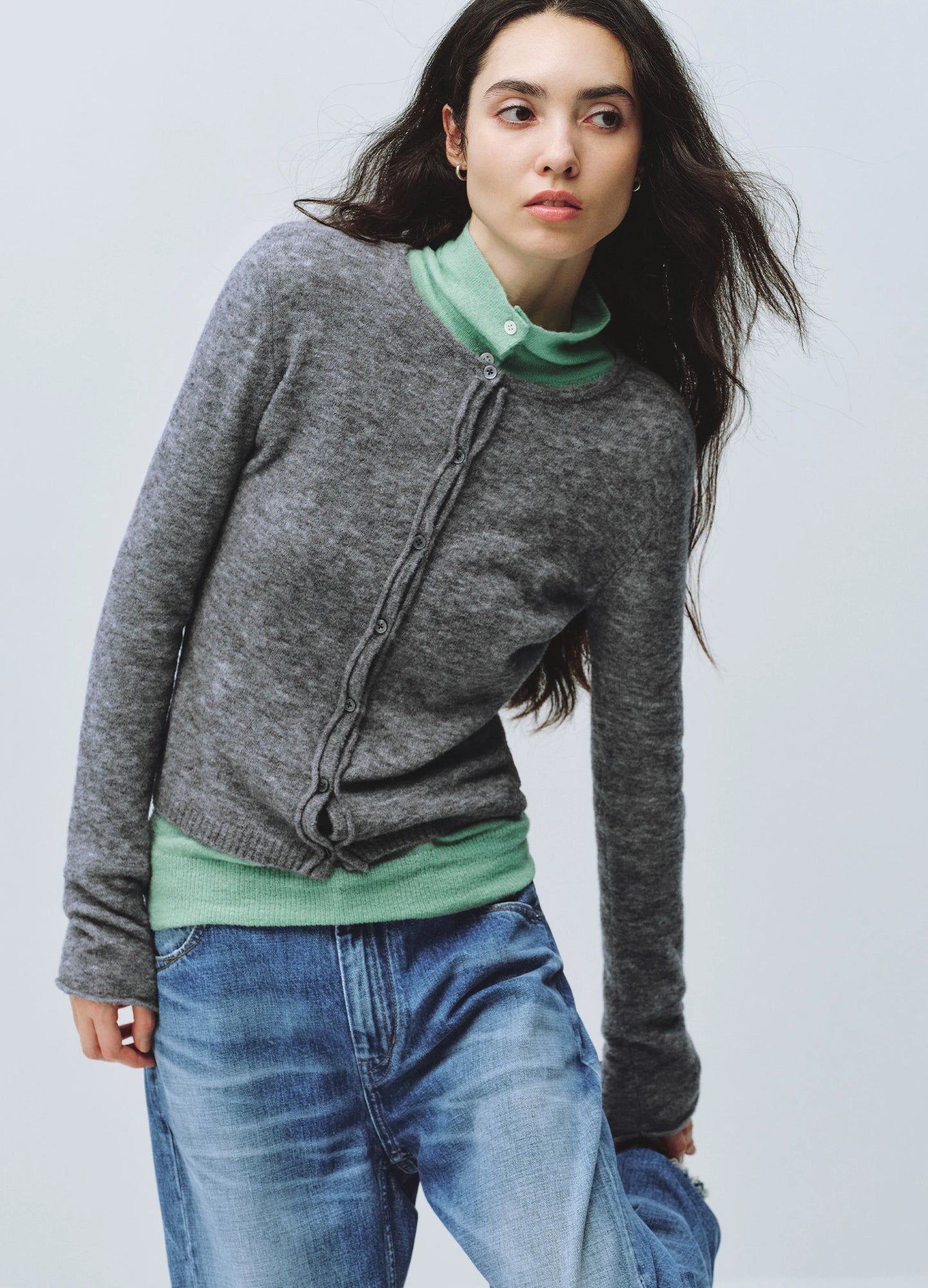Puffed Wool Cardigan