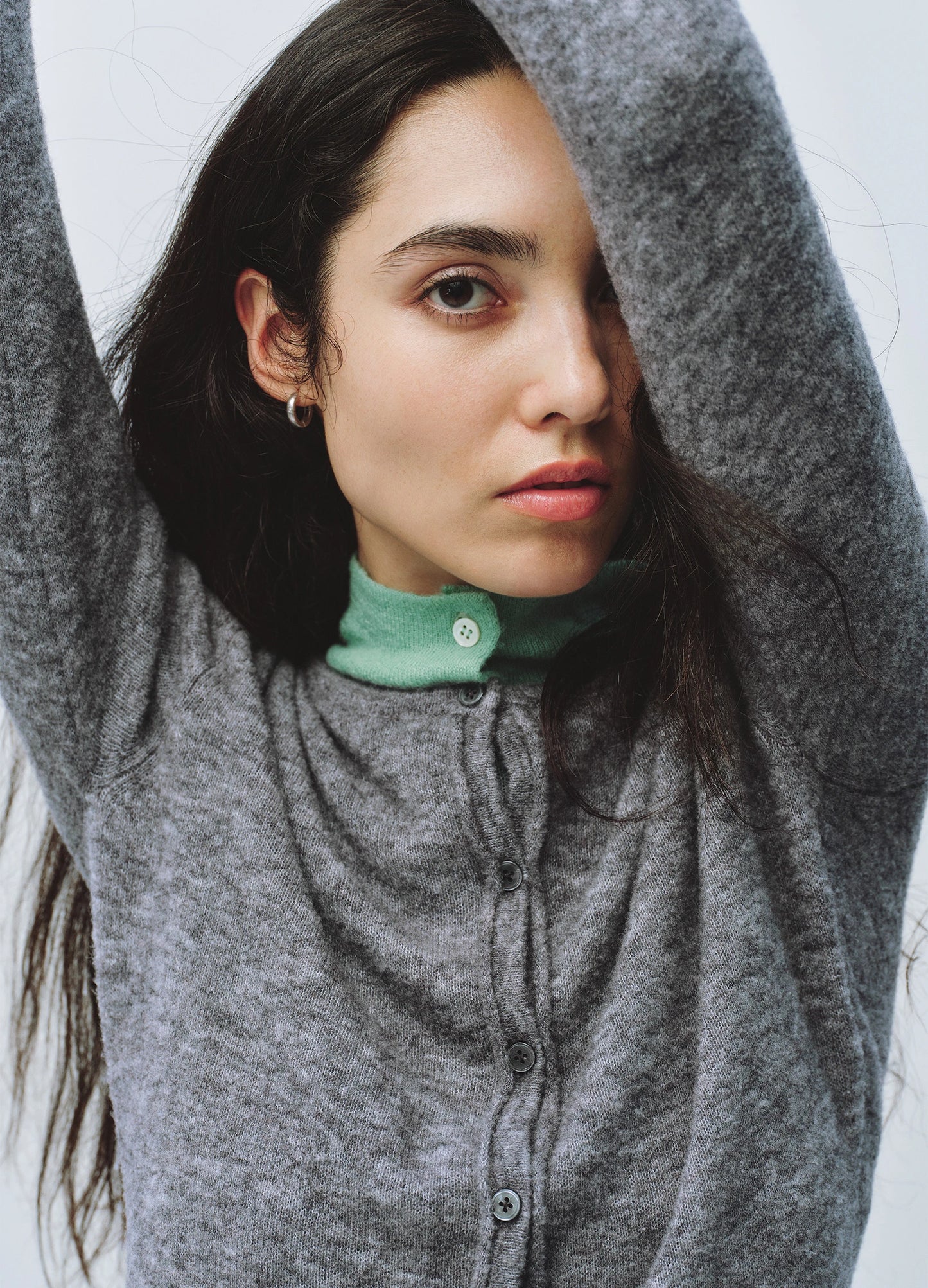 Puffed Wool Cardigan