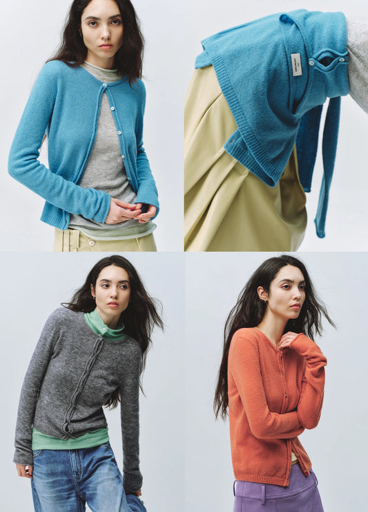 Puffed Wool Cardigan