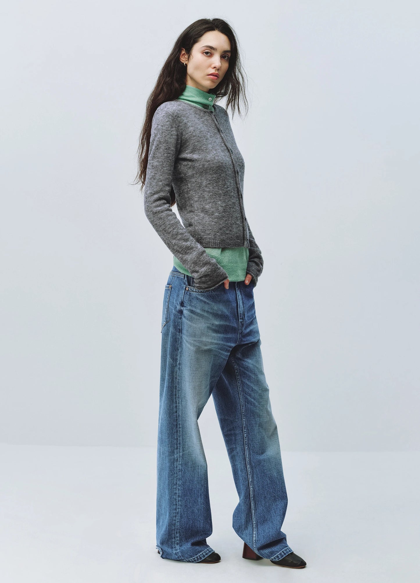 Puffed Wool Cardigan
