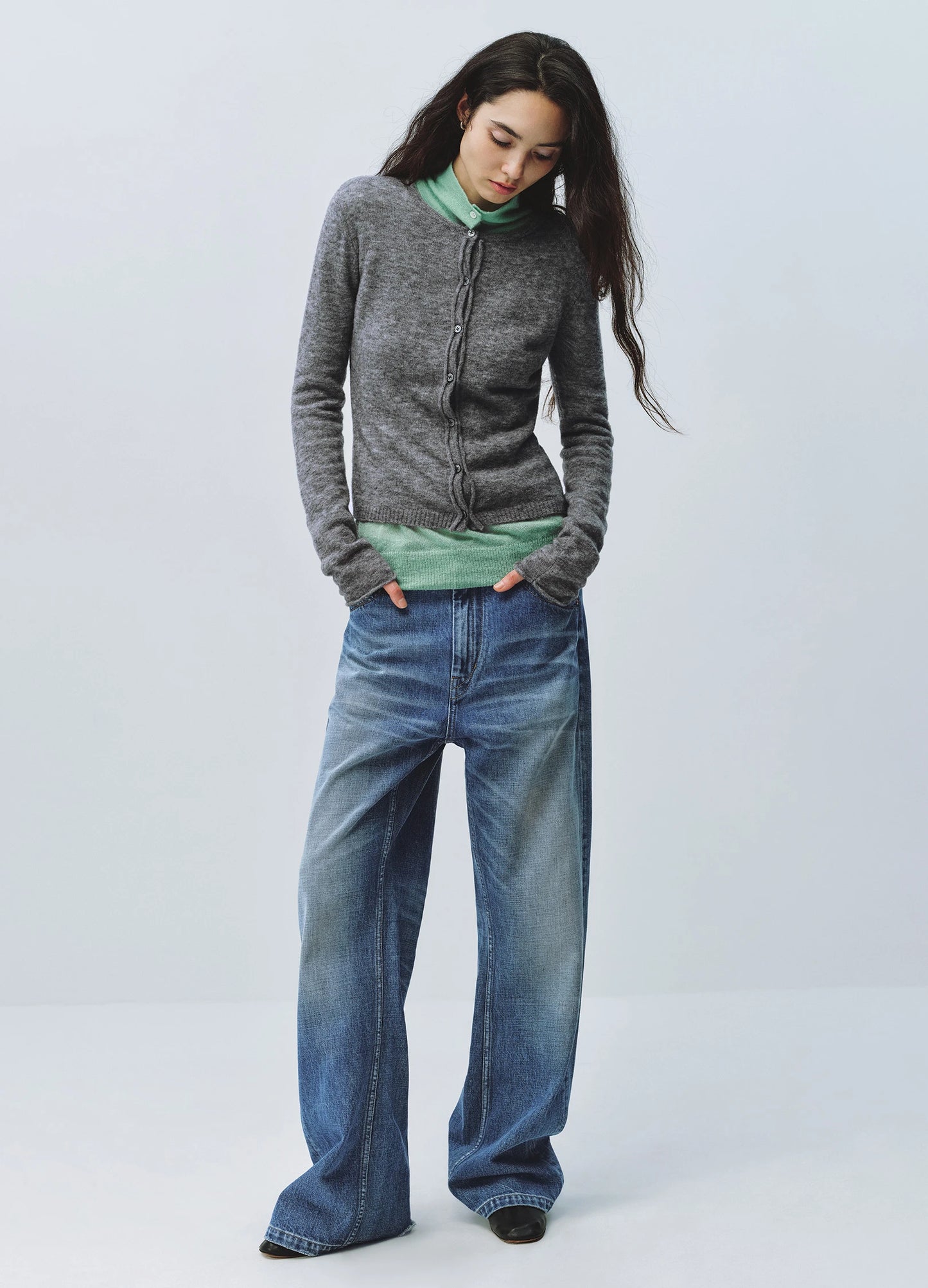 Puffed Wool Cardigan