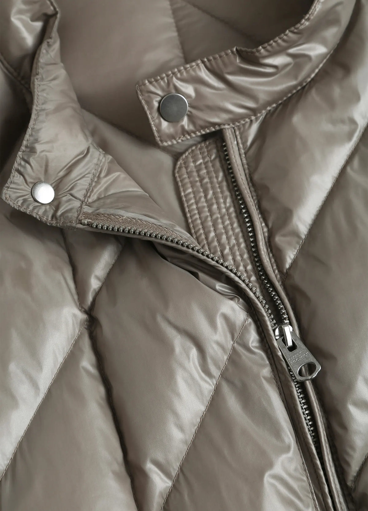 Quilted Biker Down Jacket