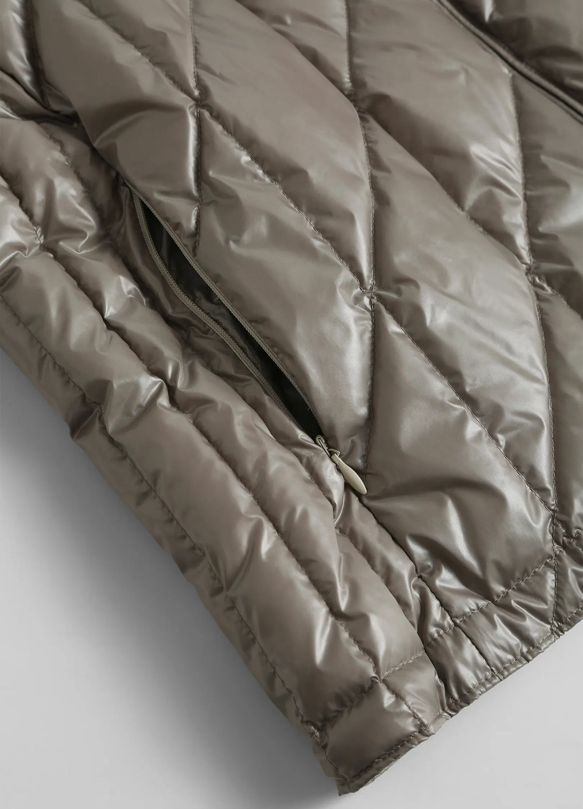 Quilted Biker Down Jacket