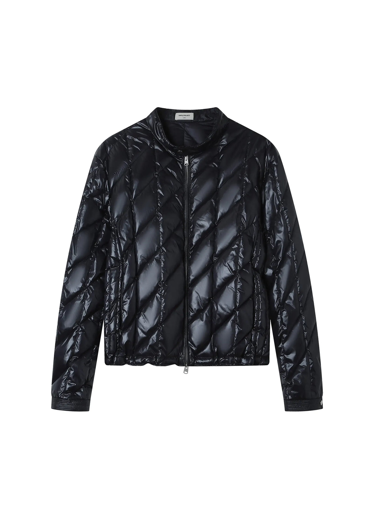 Quilted Biker Down Jacket