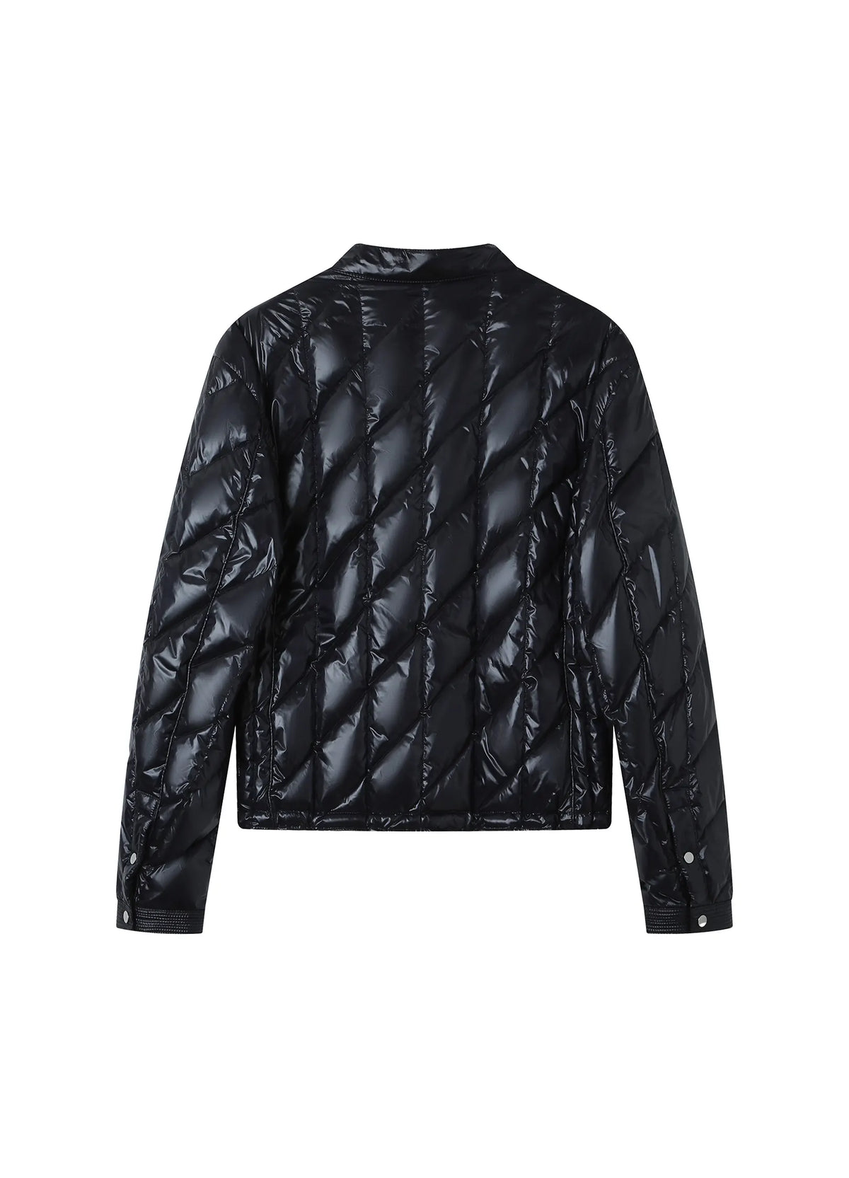 Quilted Biker Down Jacket