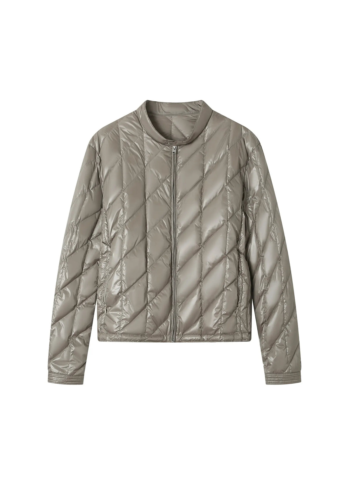 Quilted Biker Down Jacket