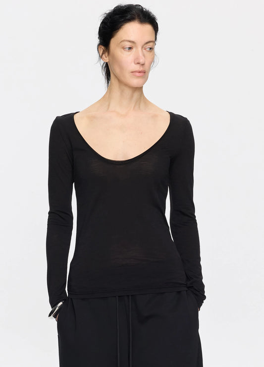 Raw Edge Wool Top