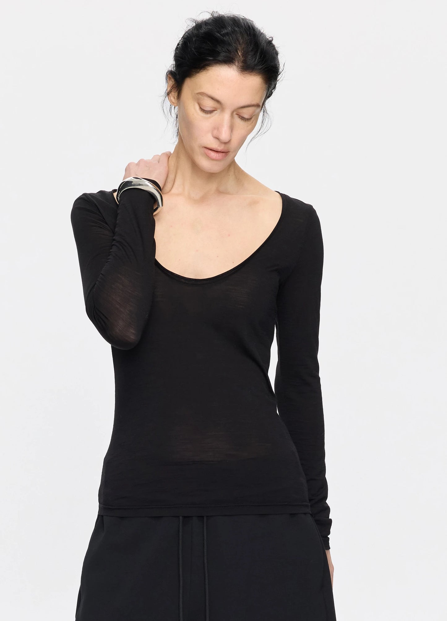 Raw Edge Wool Top