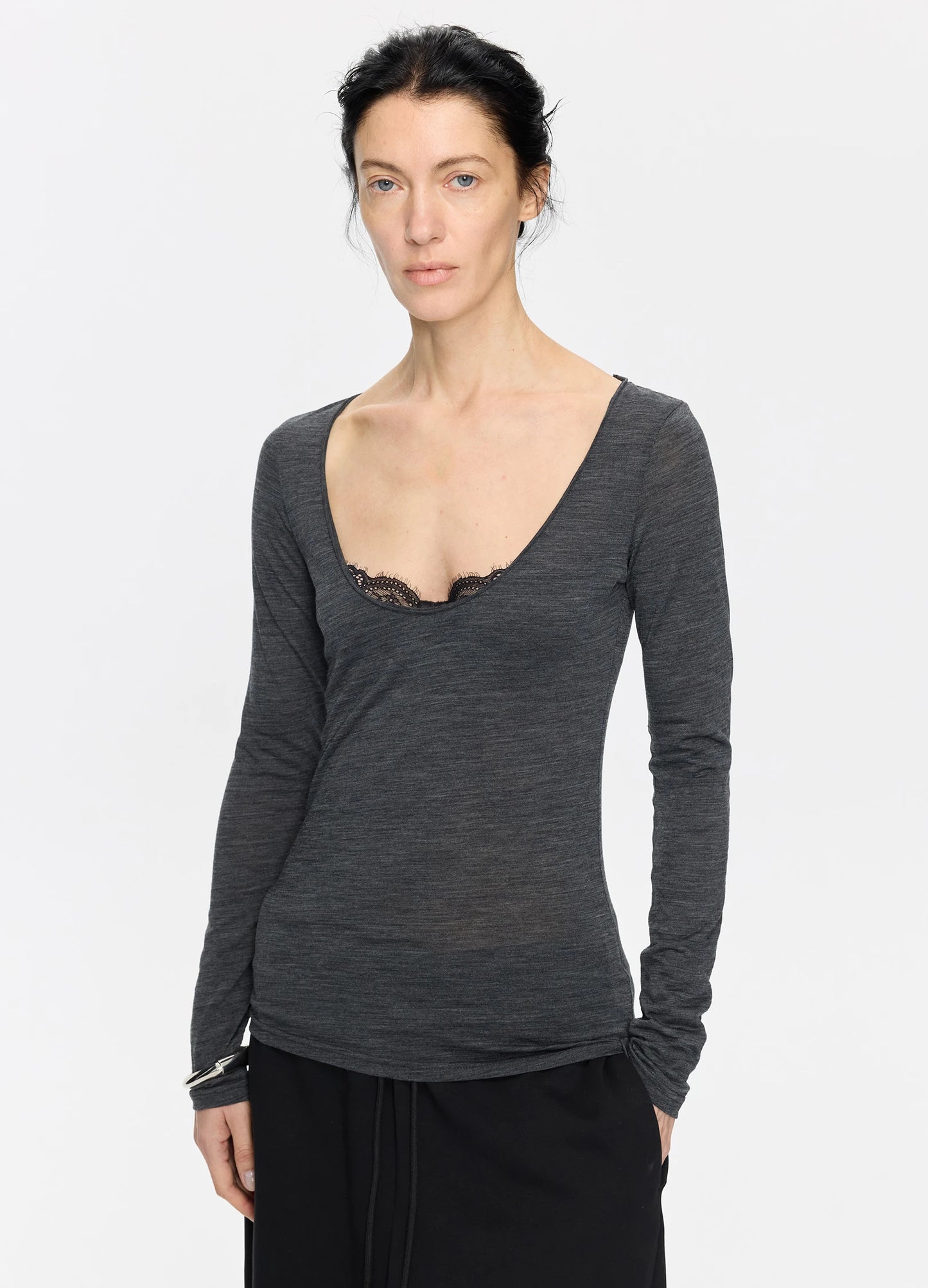 Raw Edge Wool Top