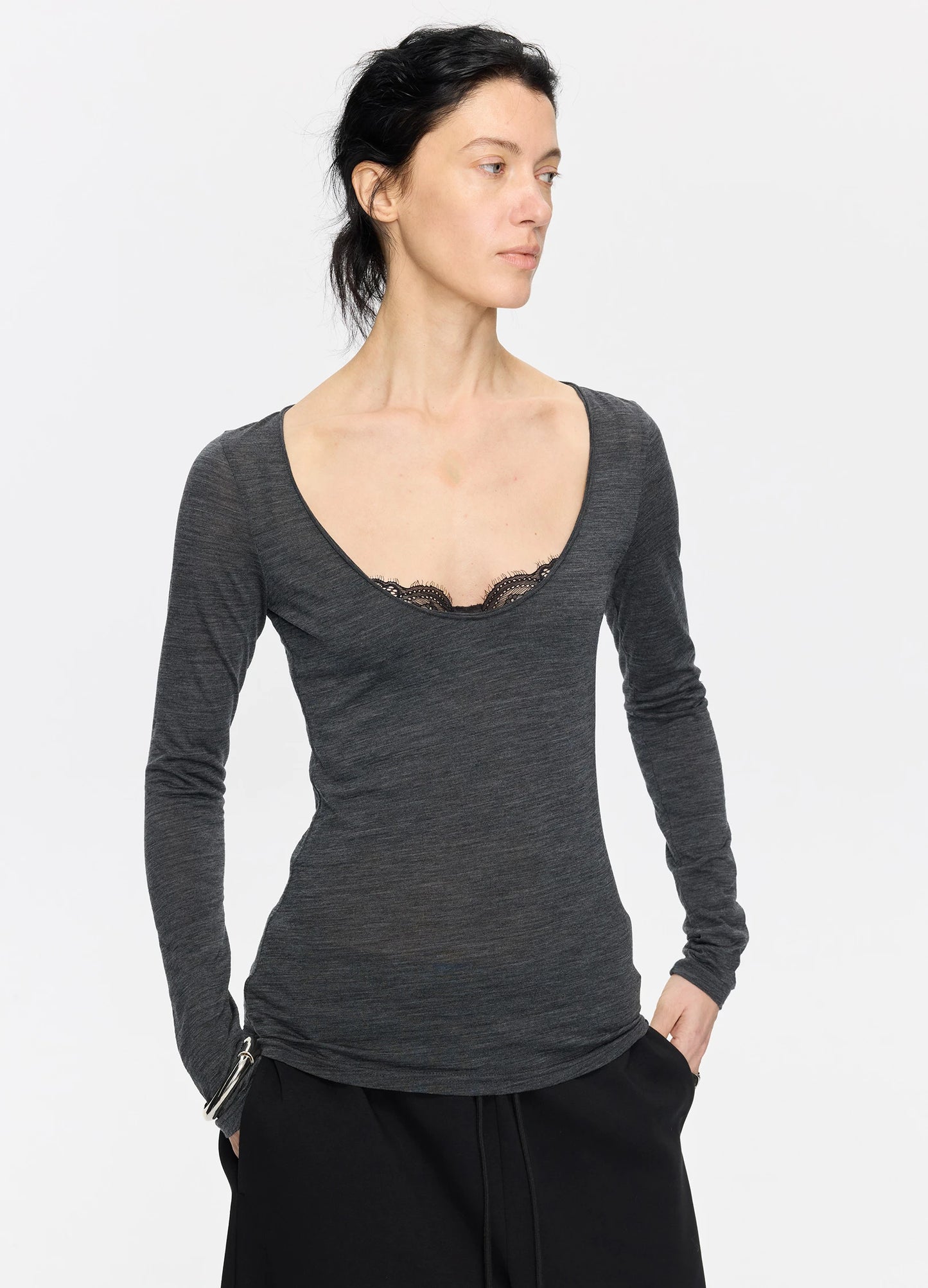 Raw Edge Wool Top