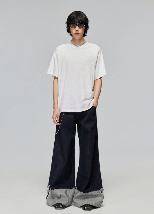 Raw Edge Cuff Denim